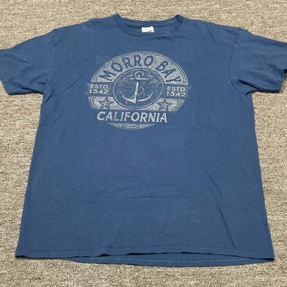 Navy Blue Morro Bay, CA Tee Size L - Picture 1 of 2